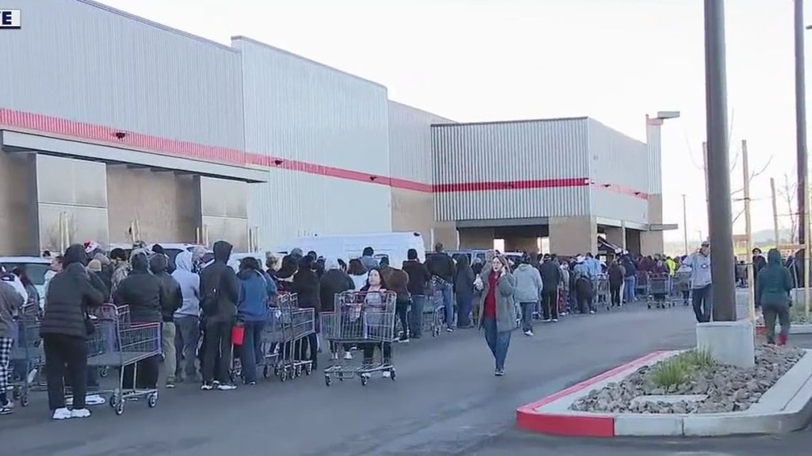 Brentwood Costco customers line up early, many for bourbon